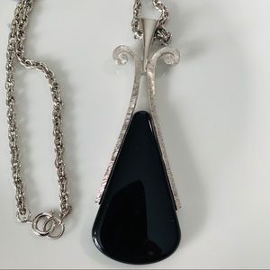 Vintage Avon Ebony Teardrop Necklace